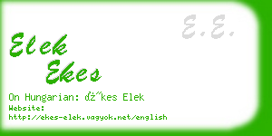 elek ekes business card